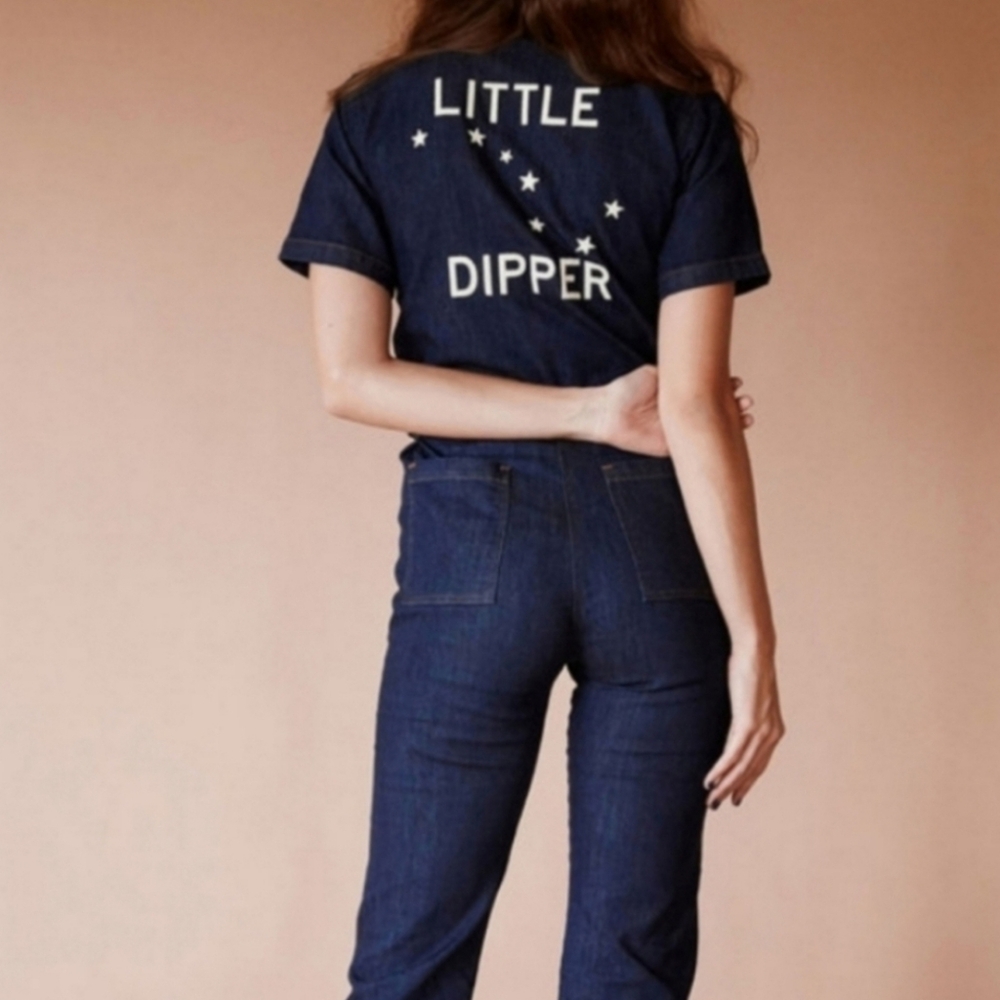 SUGARHIGH LOVESTONED LITTE DIPPER DENIM JUMPSUIT COVERALLS - Picture 4 of 9